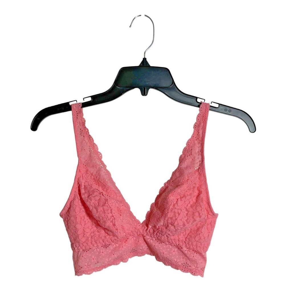 Wacoal 811205 Coral Pink Halo Lace Wire Free Plunge Bra 36 Romantic Soft-Girl